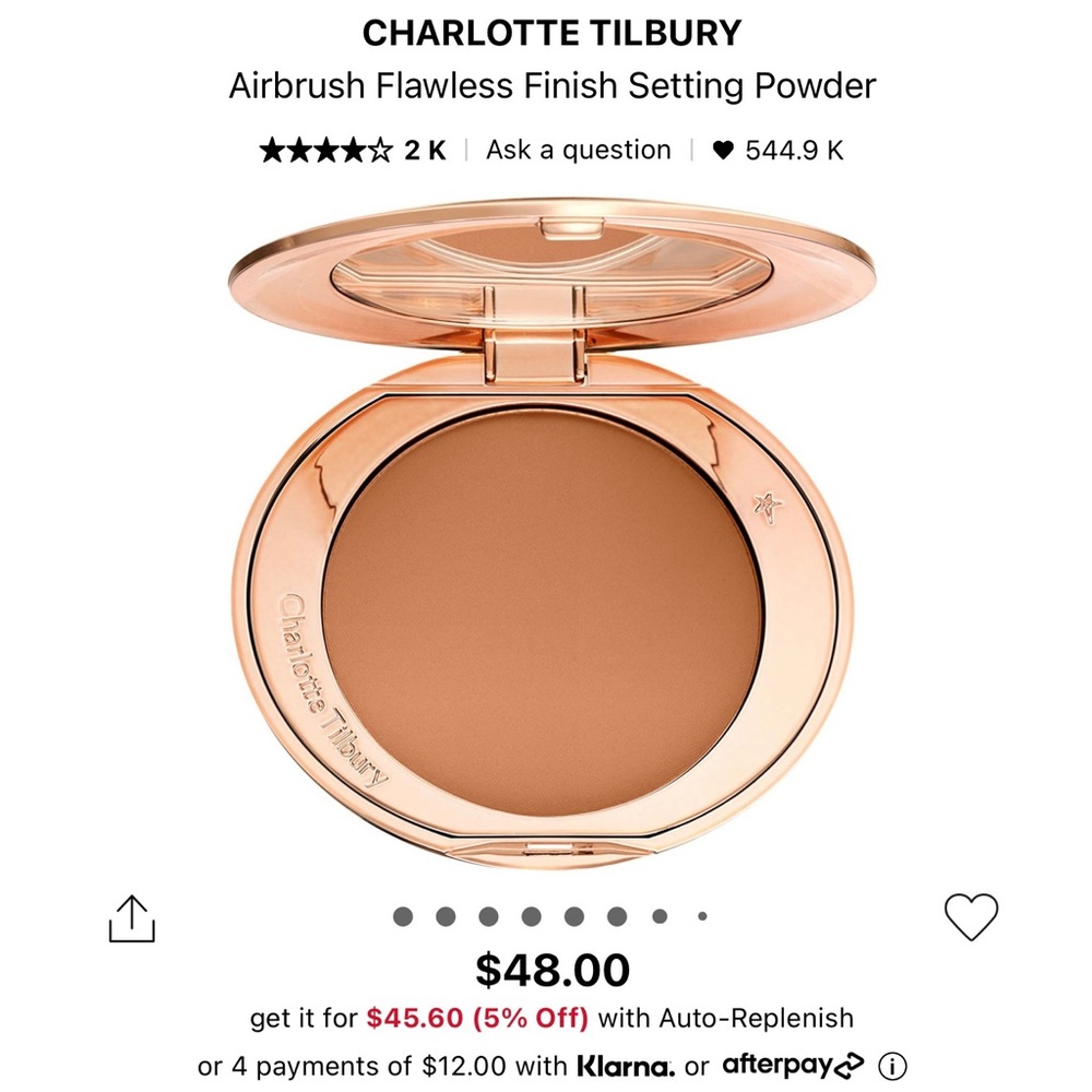 ❌SOLD❌Charlotte Tilbury Airbrush powder Deep 4